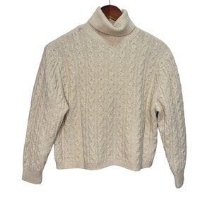 Zara Cream Cable Knit Turtleneck Girls Size 9-10